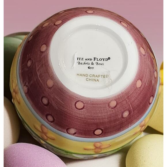 Fitz and Floyd Basket and Bows Collection Tea Light NIB Easter Spring - Picture 7 of 7